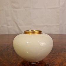 Johann Seltmann Vohenstrauß Small Table Vase Ivory Gold Lace H 7.8cm
