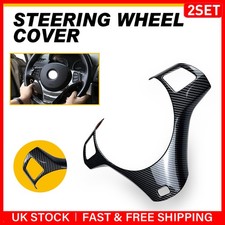 For BMW M 3 E90 E91 E92 E93 2SET Fibers Steering Wheel Trim Cover Frame Carbon
