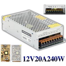 DC 12V 240W 20A Universal Regulated Switching Mode Power Supply for LED Light UK