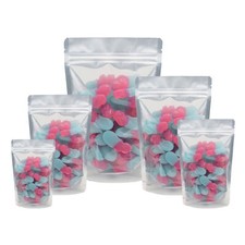 Clear Silver Resealable Stand Up Pouche Mylar Zip Lock Heat Seal Food Bags Pouch