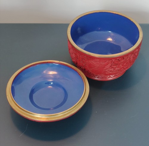 Chinese cinnabar lacquer jar - lacquer,