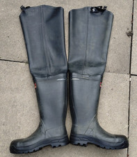 CENTURY 4000 hip thigh wader wellingtons wellies black 8 / 42 safety steel toe