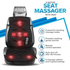 Car Back Seat Massager Heated Remote Control Body Massage Chair Cover Cushion UK
