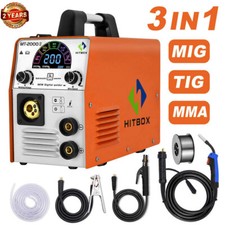 4 IN 1 LED MIG Welder Gasless/Gas 200A 220V Inverter ARC MIG TIG Welding Machine