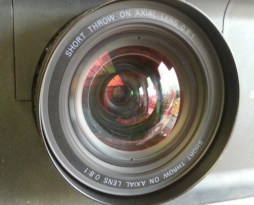 Short throw axial lens - short, on