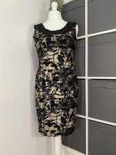 Stunning Frank Lyman Body Con Sheath Frill Dress Size 14 Cocktail Cruise Xmas
