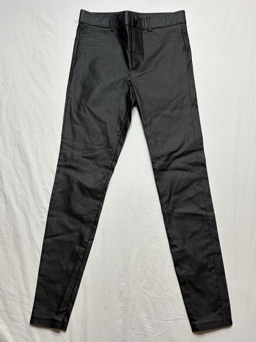 Zara black high waisted wax - high-waisted,