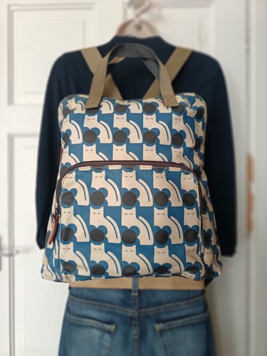 Orla kiely blue poppy cat - blue,