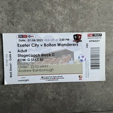 Exeter City V Bolton Wanderers