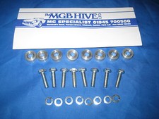 MG NEW SET OF 8 ALLOY SEAT SPACERS, BOLTS & WASHERS MGB ROADSTER/GT 62-80  EB121