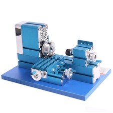 36W Mini Motorized Lathe Machine Metal Woodworking Hobby Teaching DIY Tools