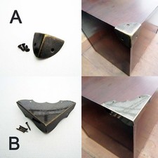 12X Decorative Antique brass Jewelry Wine Gift Box Wooden Corner Protector Guard