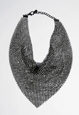 ZARA NEW WOMAN JEWEL BIB COLLAR NECKLACE ANTHRACITE GREY REF: 1011/204