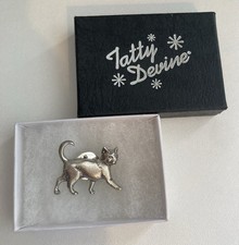 Tatty Devine silver-toned cat