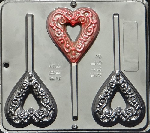 Heart lollipop chocolate candy - lollipop,