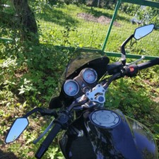 Black Motorcycle Rearview Side