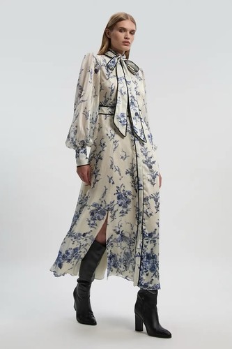 Karen millen floral print tie - millen,