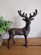Cast Iron Deer Ornament Reindeer Stag Figure Sculpture Home Decor