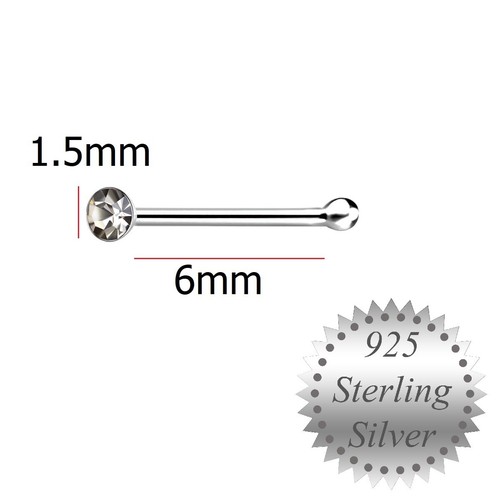 5mm grey sterling silver - 1.5mm,