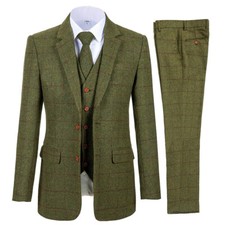 Men Suit Olive Green Vintage