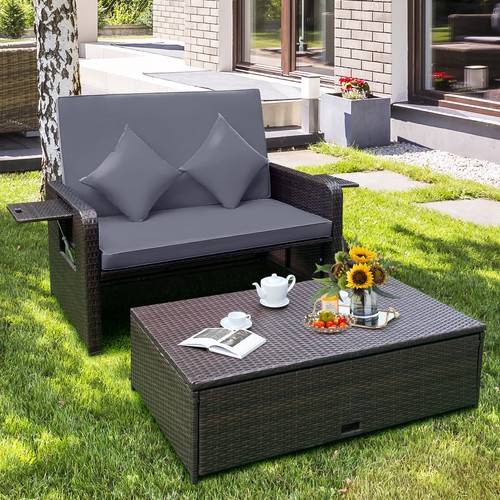 Rattan daybed set with - rattan,