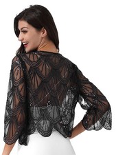 Women's Shawl Wraps Sequin Evening Cape Sparkly Night Vintage Cover Up Dresses