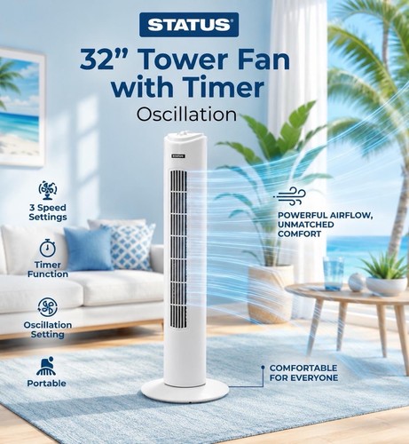 Status tower fan portable - status,