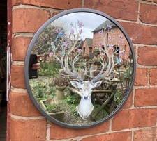 METAL STAG / DEER MIRROR GARDEN / INDOOR WALL DECOR ORNAMENT