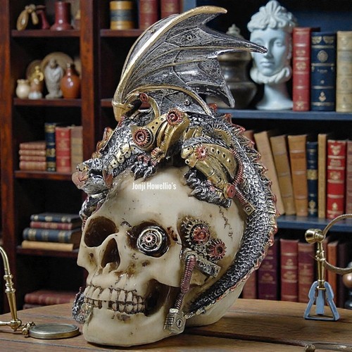 Skull dragon steampunk - skull,