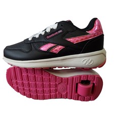 Heelys x Reebok Classic Skate Shoes - Size UK 2 - Black/Pink - SALE