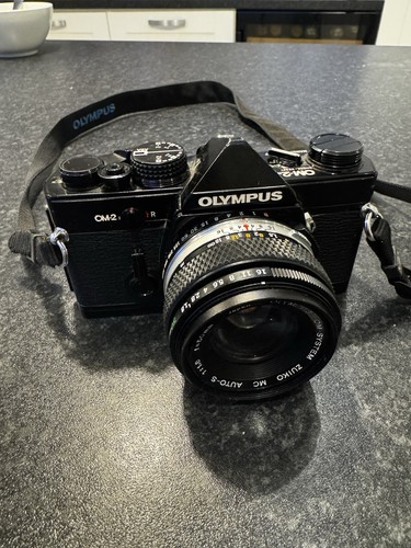 Olympus black 35mm slr - om-2n,