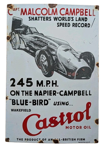 Castrol motor oil enamel sign - motor,