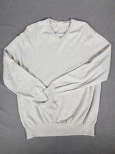 Pringle Jumper Mens Xl Beige V Neck Merino Wool Scotland Sweater Golf