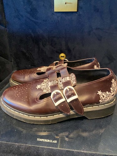 Burgundy low martens floral - low, dr