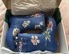 Ladies Brand New Blue/Floral Joules Molly Mid-Height Wellies Size 8