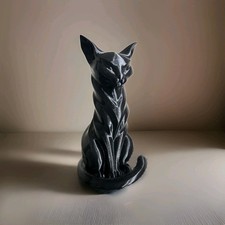 Sleek Black Cat Ornament 6”