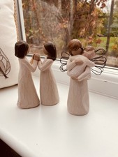 Willow Tree Figures X 3 sisters by heart & angels embrace vgc