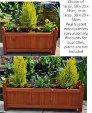 Large XX Large Garden Wooden Rectangular Flower Planter Ornamental Plant Pots