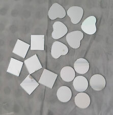 Real Craft Small Mirror Shapes Tiles 6 Pieces Circles Hearts Squares Mosaic 25mm