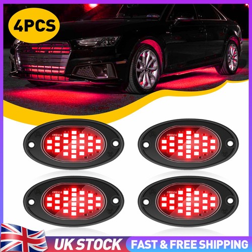 4pcs universal red 24led - red, under
