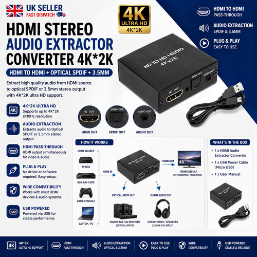 Hdmi stereo audio extractor - hdmi,