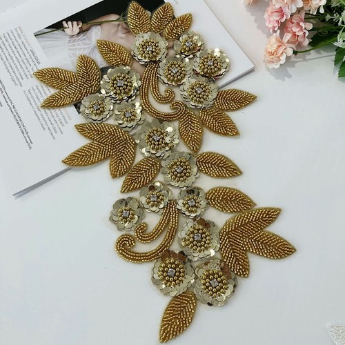 Flower applique with beads - applique,