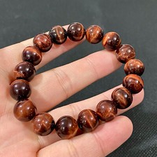 42G 11MM Natural Red Tiger Eye Stone Bracelet - Dreamy Cat Eye Stone