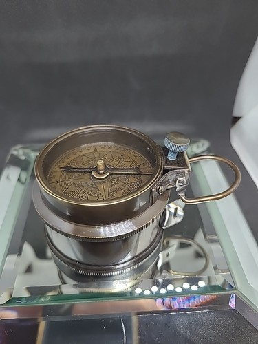 Vintage solid brass compass - brass,