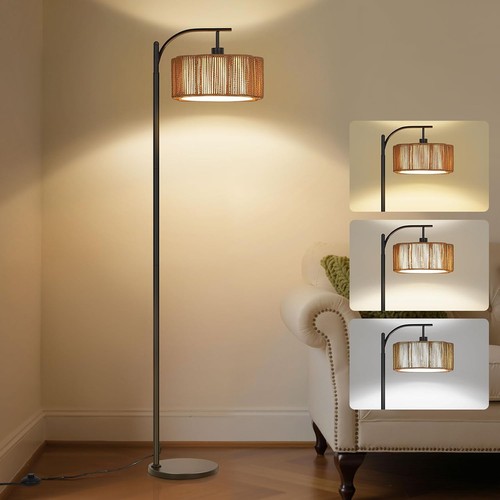 Rattan floor lamp dimmable - lamp,