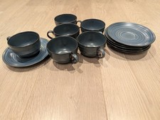 Denby Midnight Blue - Set of 6 x Cups and Saucers.  222 FIFTH STUDIO