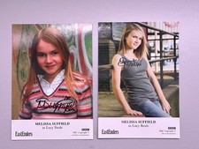 EastEnders Lucy Beale Melissa Suffield Signed Cast Cards x2 Undedicated