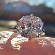 5.85 Ct Certified Cushion Cut Lab Grown White Diamond 925 Silver Ring