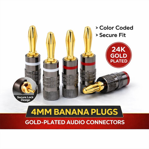 4pcs 4mm banana plugs - 4mm,