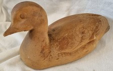Vintage Carved Wooden Figure duck bird animal Sculpture Classical decoy style 